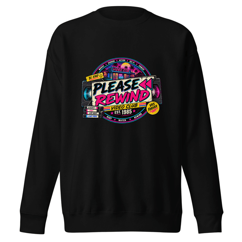 Please Rewind Video Club Sweater